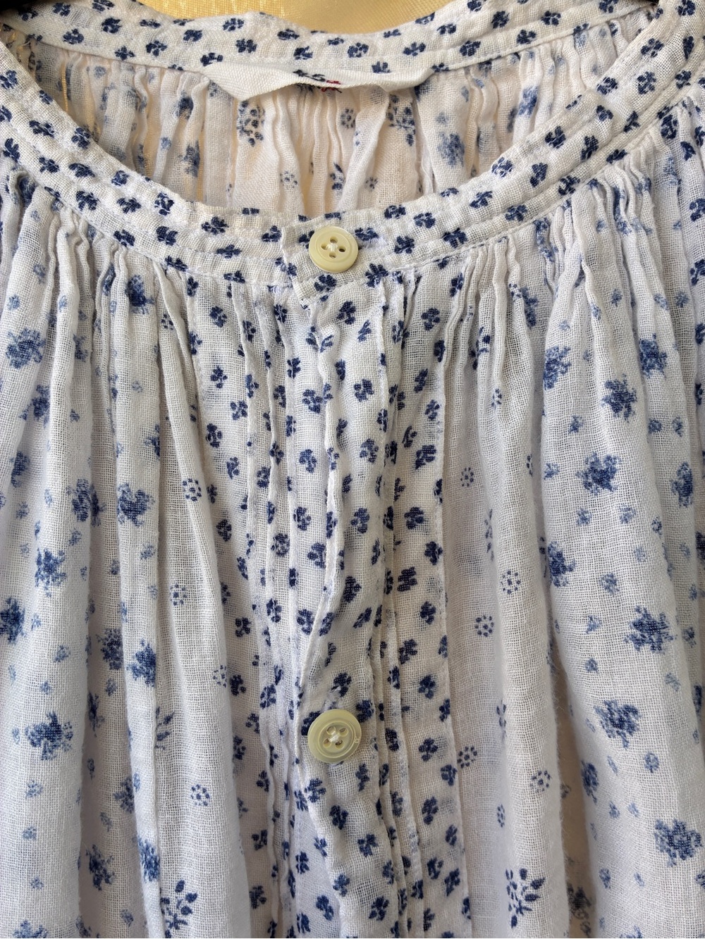 45r Japan Long Sleeve Cotton Patchwork Tunic Top Pockets Size 0 XXS - Picture 2 of 9